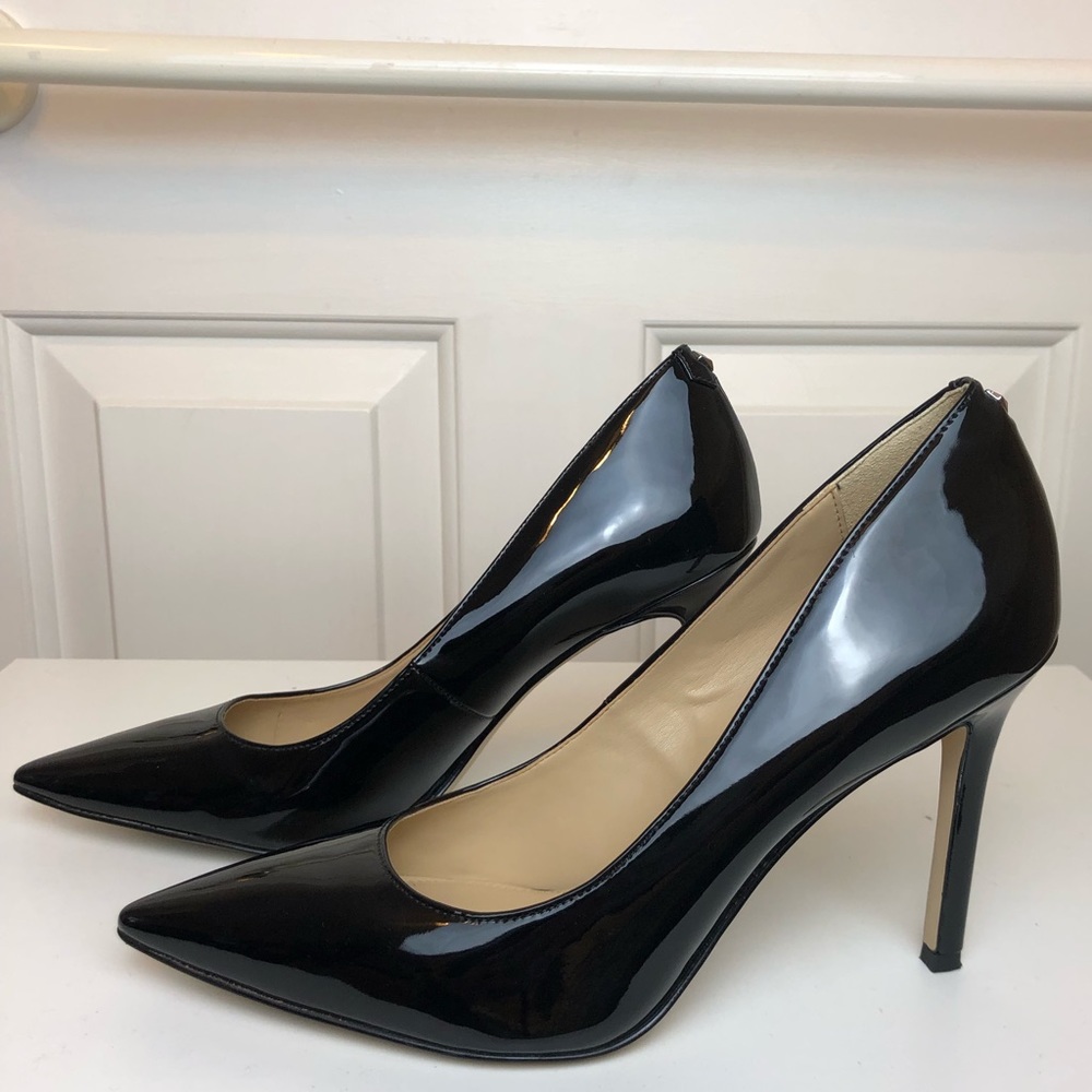 COPY - *SAM EDELMAN* Patent HAZEL PUMPS classic patent pump w/ 3.75”heel & poin…